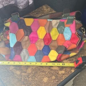 Colorful Hexagon Patchwork Shoulder Bag
